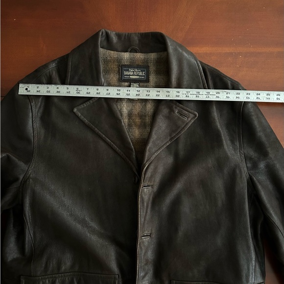 Vintage Banana Republic 3/4 Length Brown Leather Coat - Picture 12 of 16